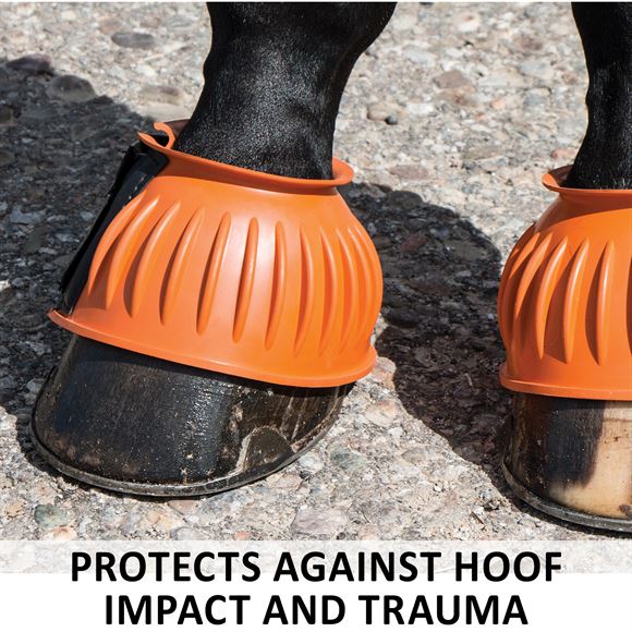 Dura-Tech Ribbed Rubber Double Lock Bell Horse Boots Secure Fit Protect Against Hoof Impact & Trauma Durable Enough for Turnout Color & Size Options No Rub Design 
