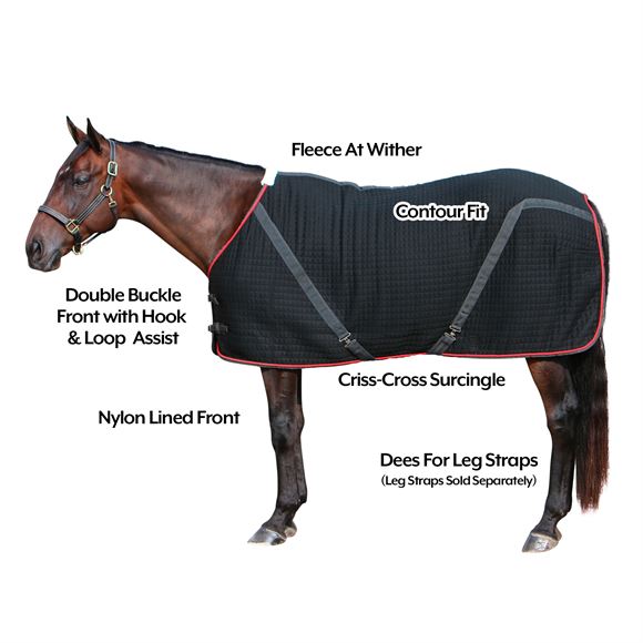 Adjusta-Fit® SuperQuilt Cutback Leg Strap Horse Stable Blanket - Extra  Heavy Weight